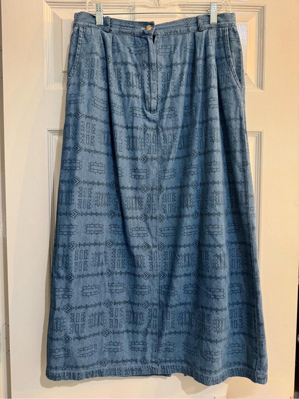 Vintage Southwestern 90’s Chambray Denim Maxi Skirt